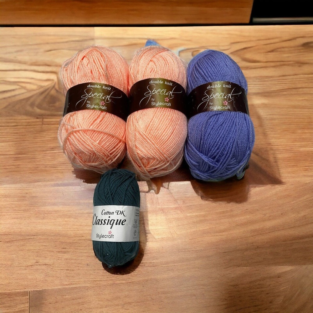 Stylecraft Double Knit Special‎ Yarn 3 Skeins & Cotton DK Classique 1 Skein